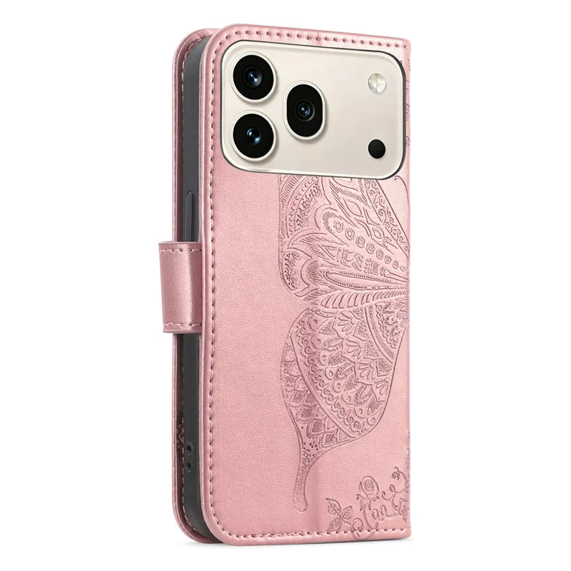 For Honor 600 5G / 600 Pro 5G Case with Strap Butterfly Pattern PU Leather Wallet Phone Cover - Rose Gold