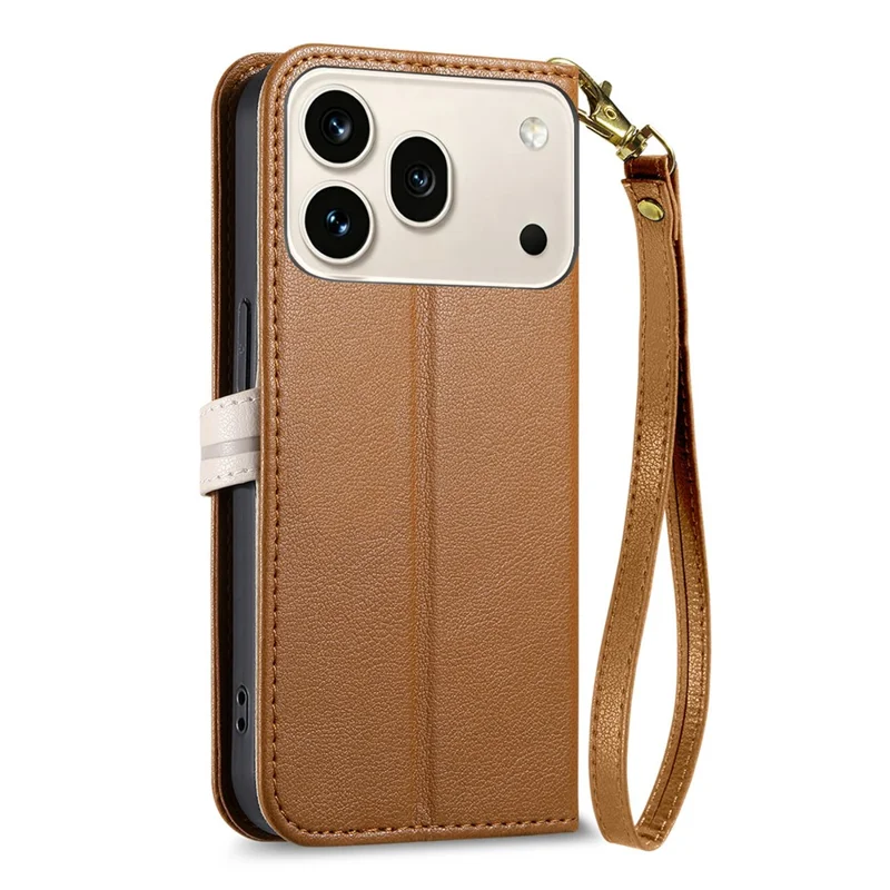 For Honor 600 5G / 600 Pro 5G Stand Case Leaf Shape Magnetic Clasp Leather Phone Cover with Hand Strap - Brown