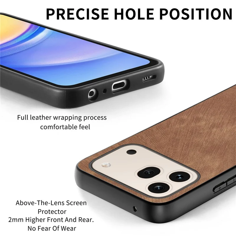 For Honor 600 5G / 600 Pro 5G Case Shockproof Slim Retro Leather Phone Back Cover - Brown