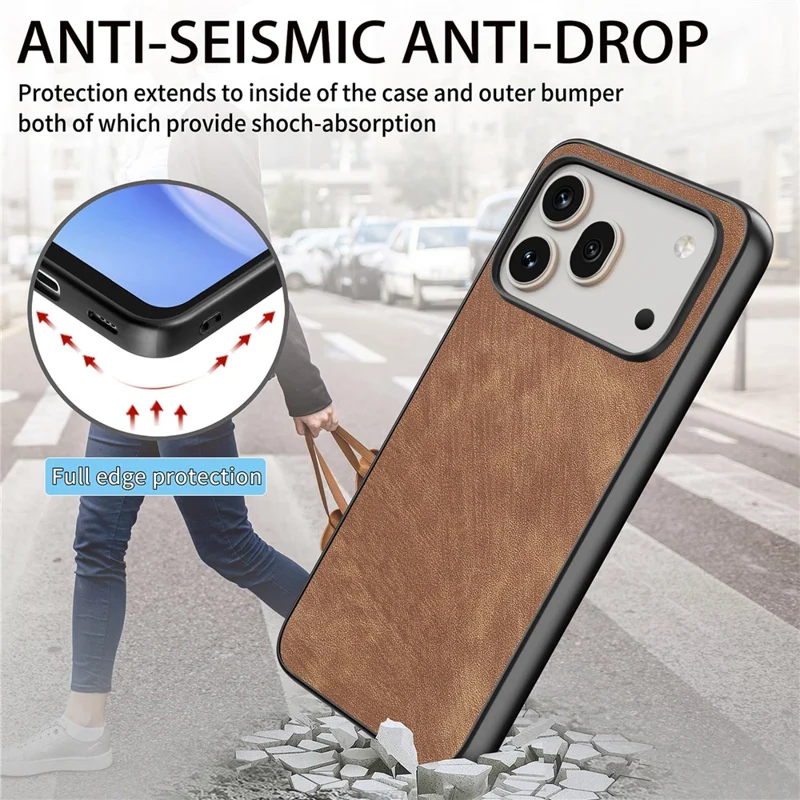 For Honor 600 5G / 600 Pro 5G Case Shockproof Slim Retro Leather Phone Back Cover - Brown