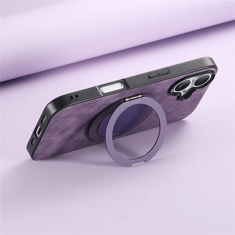 For Honor 600 5G / 600 Pro 5G Stress Relief Retro Leather Back Cover Phone Case with Rotating Kickstand - Purple