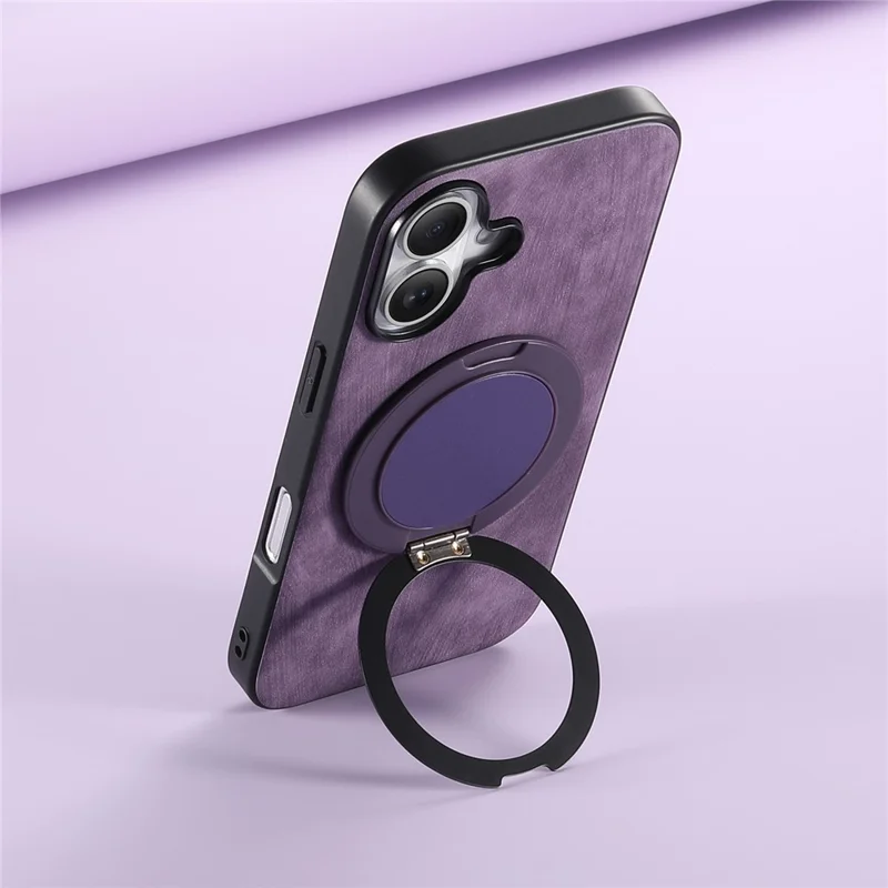 For Honor 600 5G / 600 Pro 5G Stress Relief Retro Leather Back Cover Phone Case with Rotating Kickstand - Purple