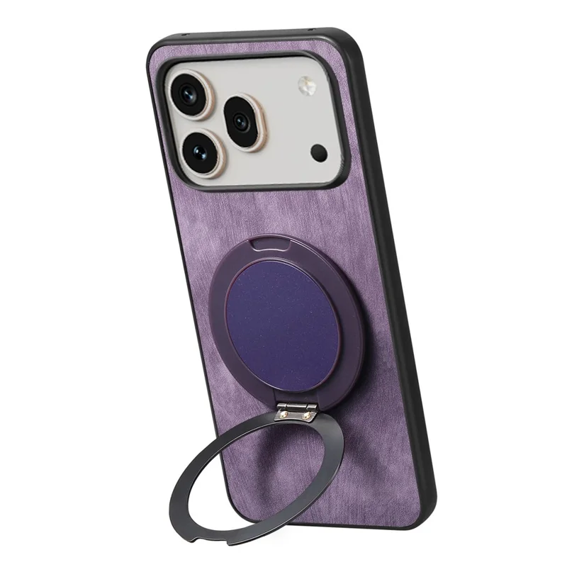 For Honor 600 5G / 600 Pro 5G Stress Relief Retro Leather Back Cover Phone Case with Rotating Kickstand - Purple