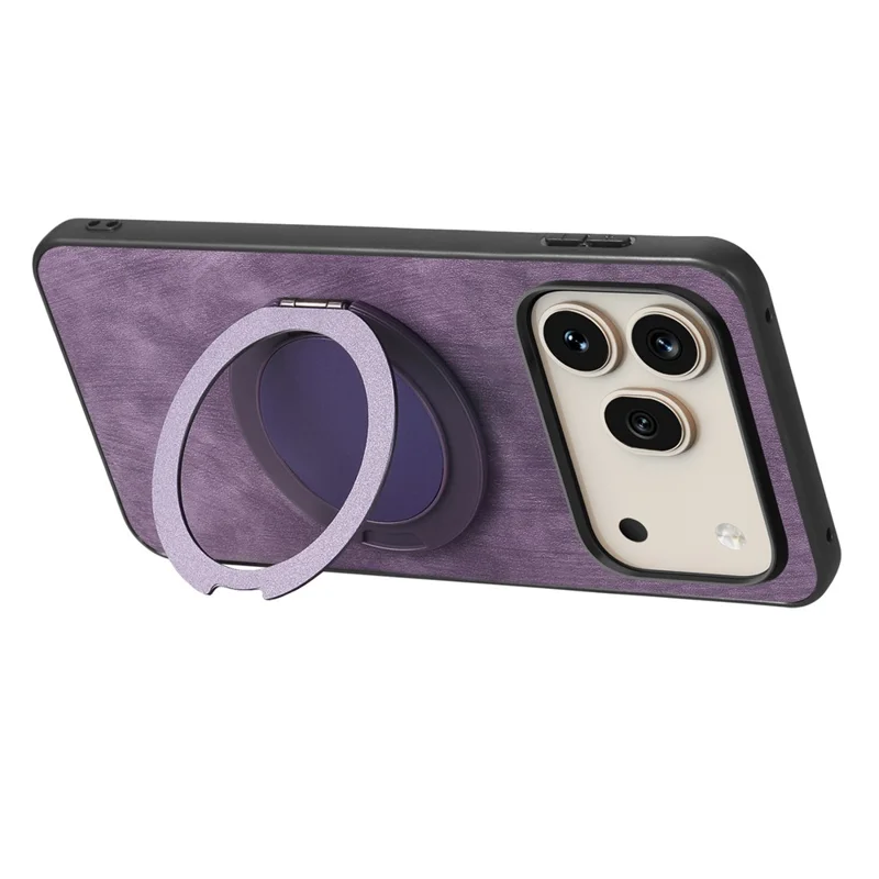 For Honor 600 5G / 600 Pro 5G Stress Relief Retro Leather Back Cover Phone Case with Rotating Kickstand - Purple