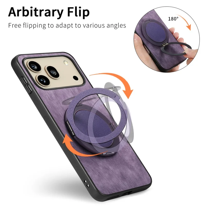 For Honor 600 5G / 600 Pro 5G Stress Relief Retro Leather Back Cover Phone Case with Rotating Kickstand - Purple