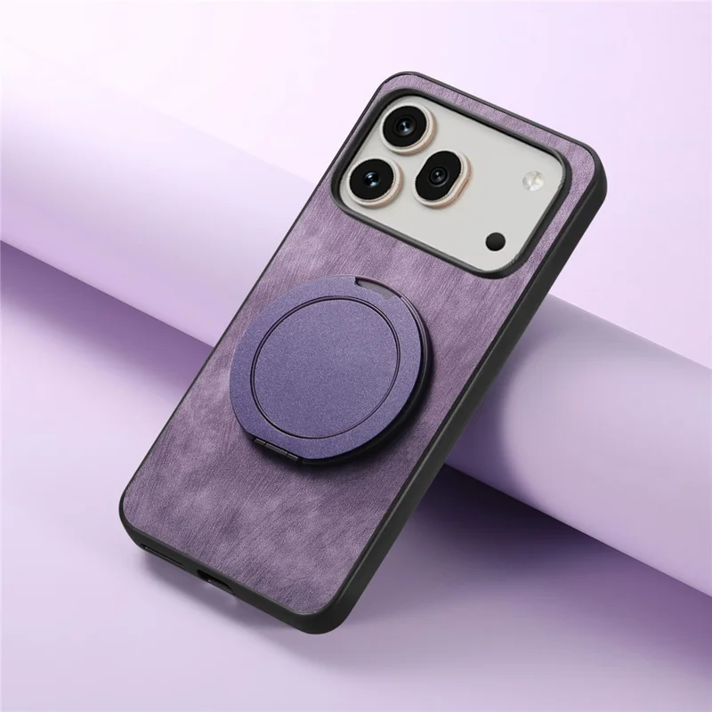 For Honor 600 5G / 600 Pro 5G Stress Relief Retro Leather Back Cover Phone Case with Rotating Kickstand - Purple