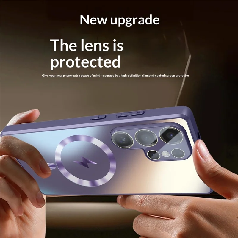 For Samsung Galaxy S26 Ultra Magnetic Case AG Matte Camera Protection TPU Phone Cover - Dark Purple - 2