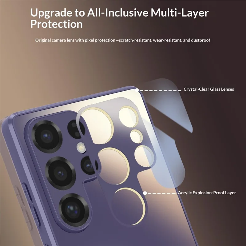 For Samsung Galaxy S26 Ultra Magnetic Case AG Matte Camera Protection TPU Phone Cover - Dark Purple - 5