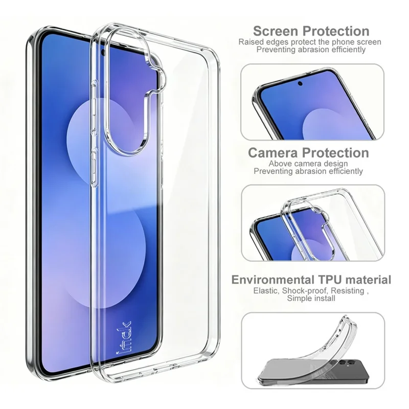 IMAK UX-10 Серия для чехла Samsung Galaxy S26 FE, мягкий задний чехол из ТПУ — прозрачный
