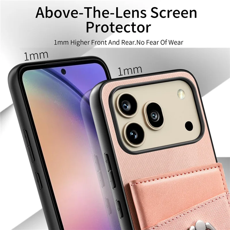 For Honor 600 5G / 600 Pro 5G Case with Card Holder Kickstand Leather + TPU + PC Phone Cover - Pink