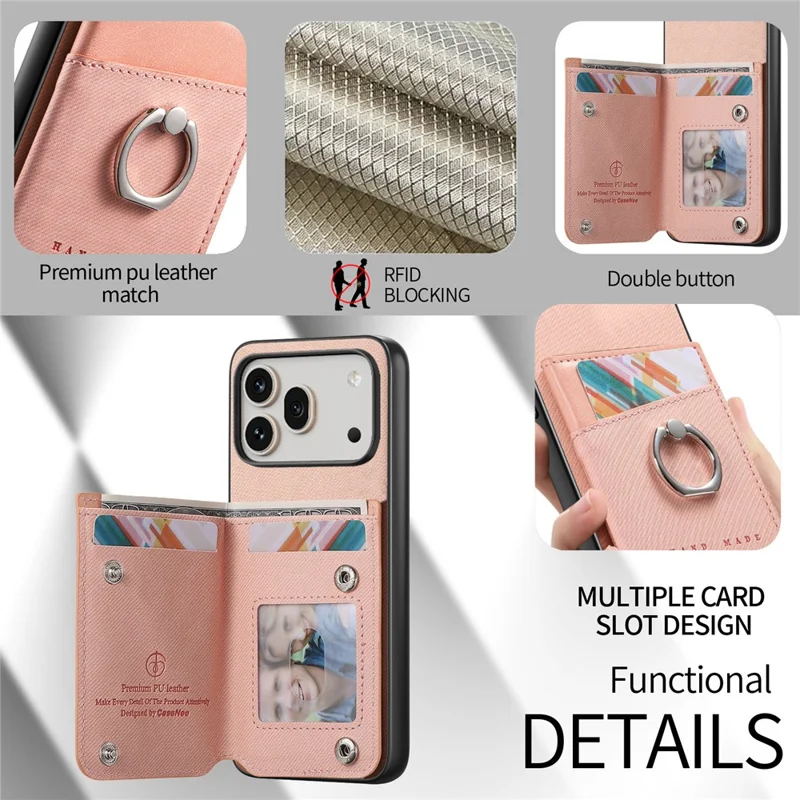 For Honor 600 5G / 600 Pro 5G Case with Card Holder Kickstand Leather + TPU + PC Phone Cover - Pink