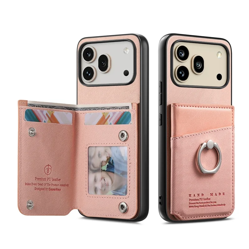 For Honor 600 5G / 600 Pro 5G Case with Card Holder Kickstand Leather + TPU + PC Phone Cover - Pink