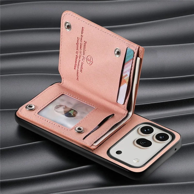 For Honor 600 5G / 600 Pro 5G Case with Card Holder Kickstand Leather + TPU + PC Phone Cover - Pink