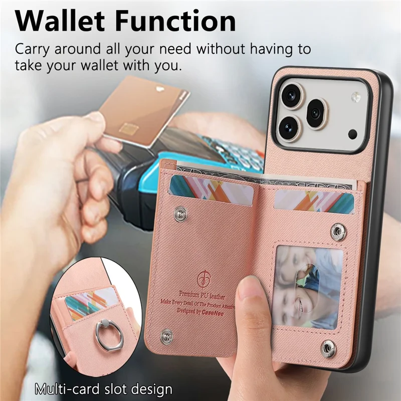 For Honor 600 5G / 600 Pro 5G Case with Card Holder Kickstand Leather + TPU + PC Phone Cover - Pink
