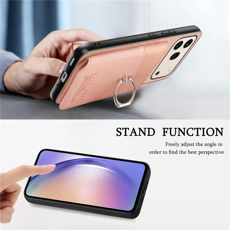 For Honor 600 5G / 600 Pro 5G Case with Card Holder Kickstand Leather + TPU + PC Phone Cover - Pink