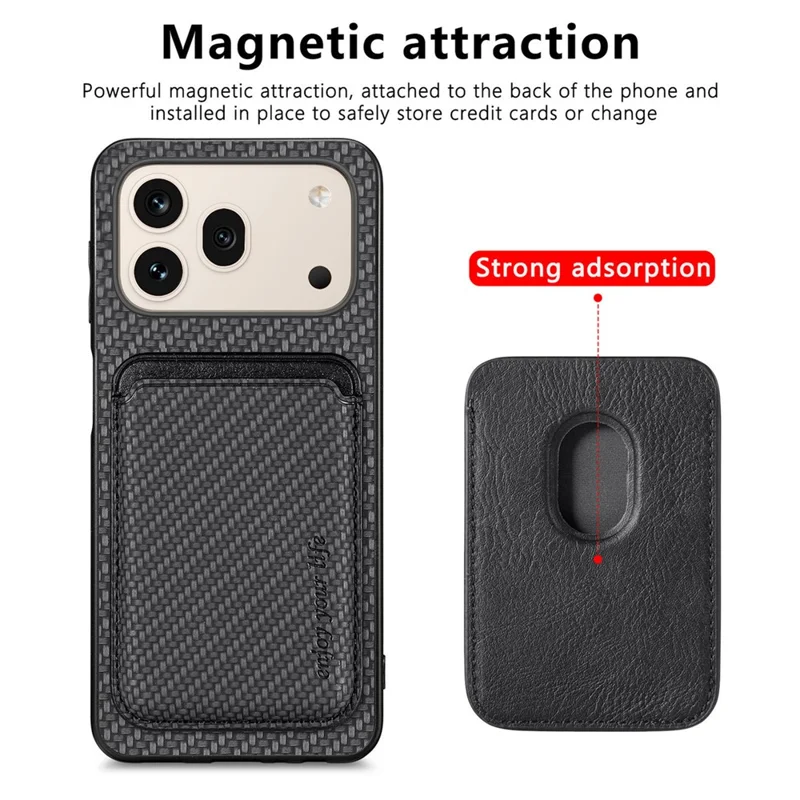 For Honor 600 5G / 600 Pro 5G Magnetic Case Detachable Card Holder Phone Back Cover - Black