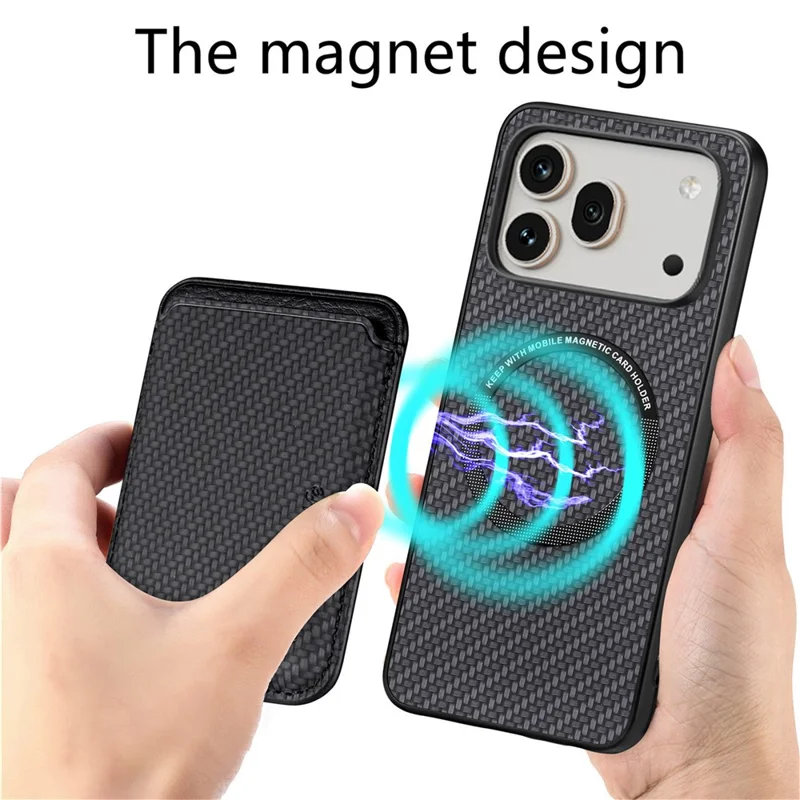 For Honor 600 5G / 600 Pro 5G Magnetic Case Detachable Card Holder Phone Back Cover - Black