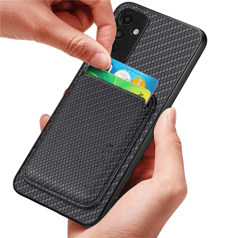 For Honor 600 5G / 600 Pro 5G Magnetic Case Detachable Card Holder Phone Back Cover - Black