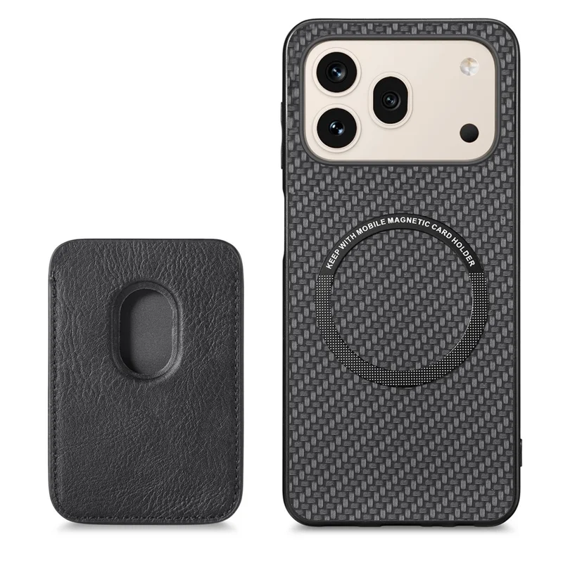 For Honor 600 5G / 600 Pro 5G Magnetic Case Detachable Card Holder Phone Back Cover - Black