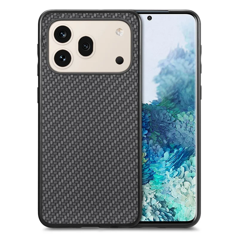 For Honor 600 5G / 600 Pro 5G Case Carbon Fiber Texture PU Leather + PC + TPU Phone Cover - Black