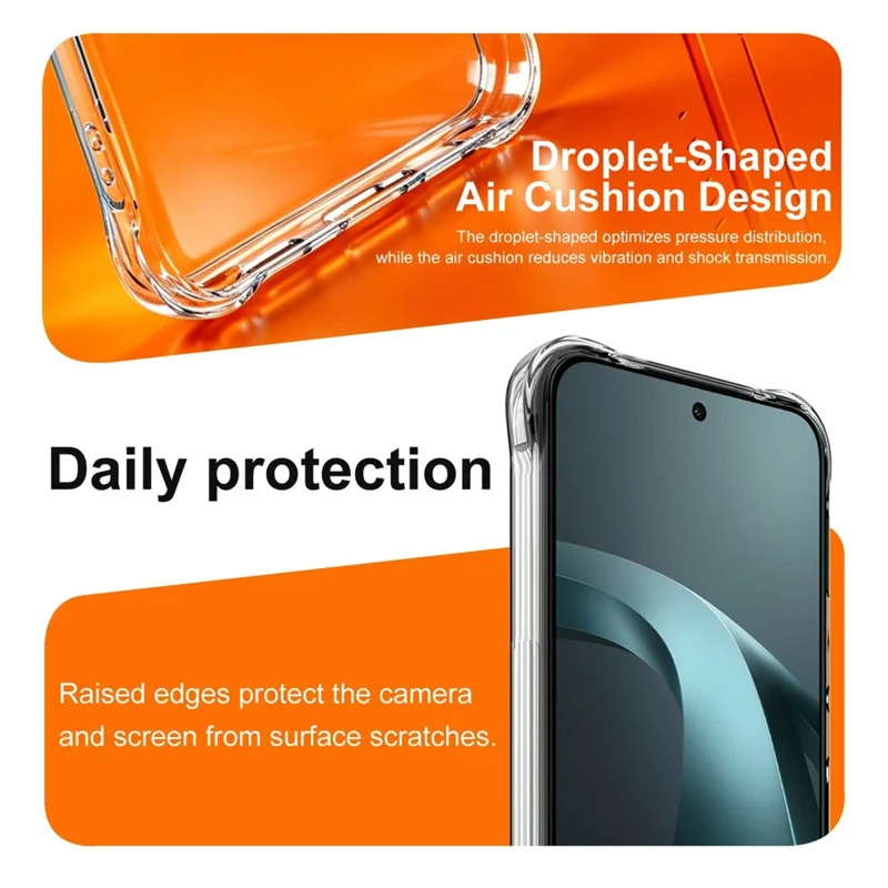 IMAK til Xiaomi 17T Pro TPU-håndstøtte med luftkammer, stødfast beskyttelse – Transparent