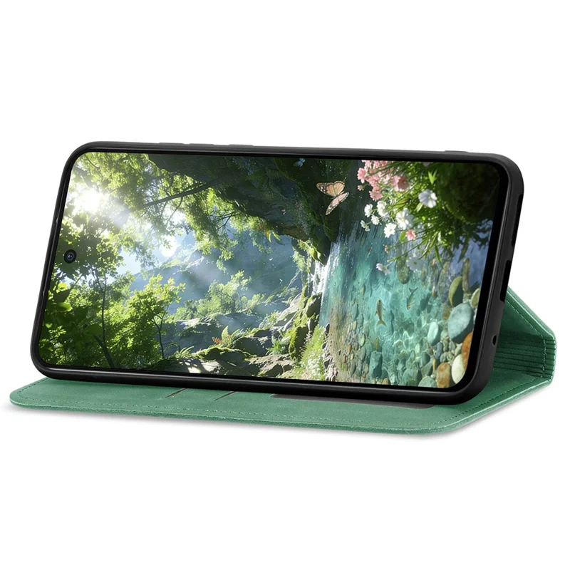 For Sony Xperia 1 VIII Leather Case with Card Holder Magnetic Absorption Phone Cover - Green