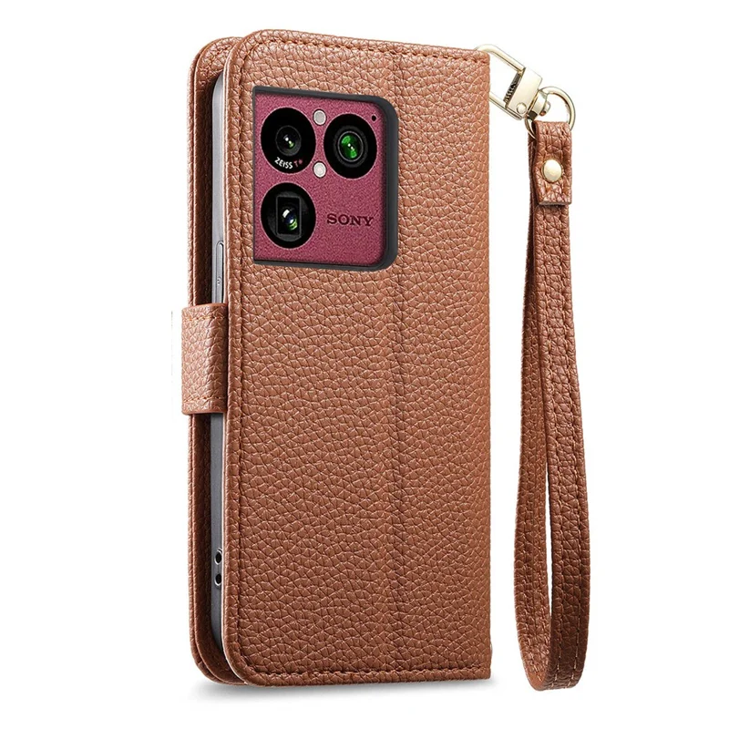 Handytasche für Sony Xperia 1 VIII mit Reißverschlussfach, TPU-PU-Leder-Handytasche mit Gurt – Braun