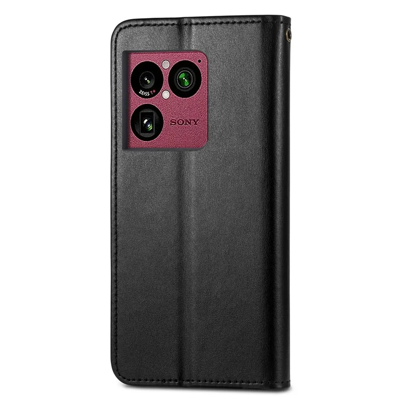 Чехол-кошелек с подставкой для Sony Xperia 1 VIII, кожаный чехол для телефона с ремешком на запястье — черный