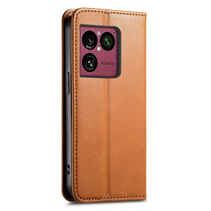 Чехол для Sony Xperia 1 VIII, коричневый кожаный чехол-кошелек с трехцветной строчкой и эластичным ремешком на запястье