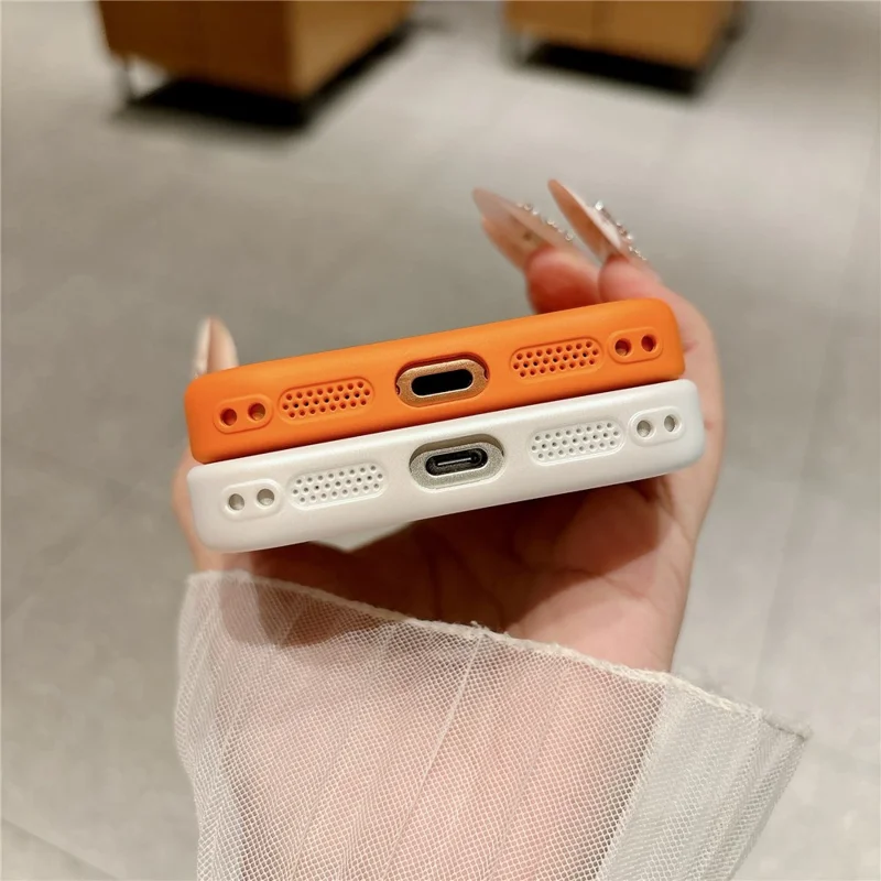 For iPhone 17 Pro Max Case Litchi Texture Genuine Cow Leather Coated TPU + PC Protective Cover - Orange Shell / Orange+Black