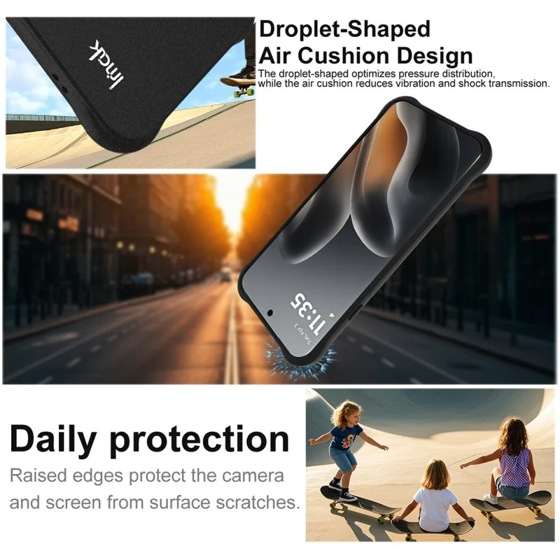 IMAK Capa para Motorola Edge (2026) Capa de Telemóvel TPU de Proteção Anti-choque com Airbag - Preto Mate
