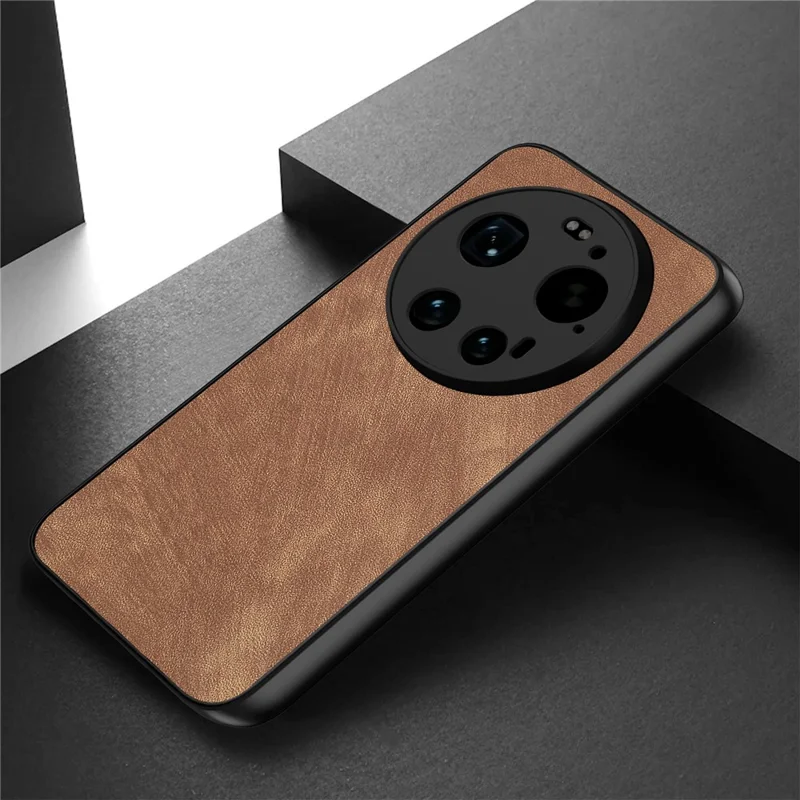Obudowa na Xiaomi 17 Ultra 5G, odporna na upadki, cienka, retro etui z kory poliuretanowej - brązowa