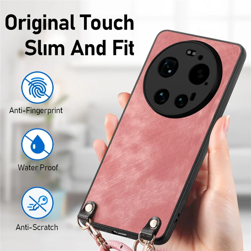 Obudowa tylna z retro skórą i regulowanym paskiem na telefon Xiaomi 17 Ultra 5G - Zielony