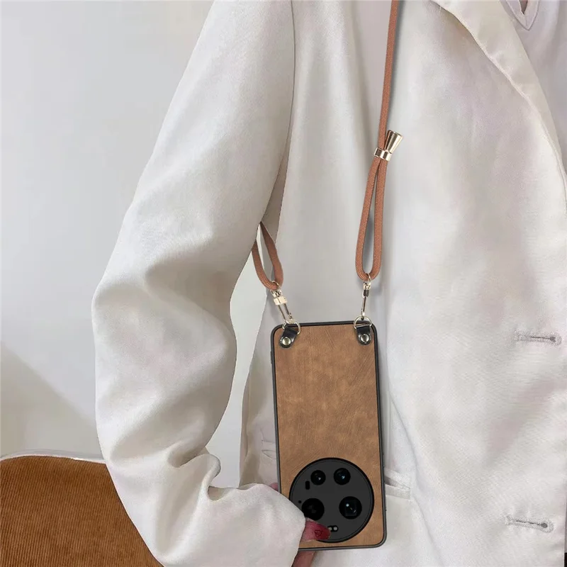 Obudowa tylna z retro skórą i regulowanym paskiem na telefon Xiaomi 17 Ultra 5G - Zielony