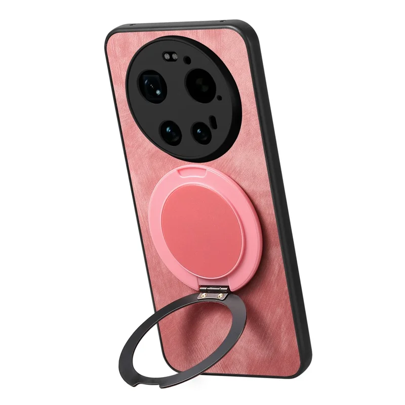 Etui tyłowe retro z klapką obrotową do Xiaomi 17 Ultra 5G, ulga ze stresem - różowe
