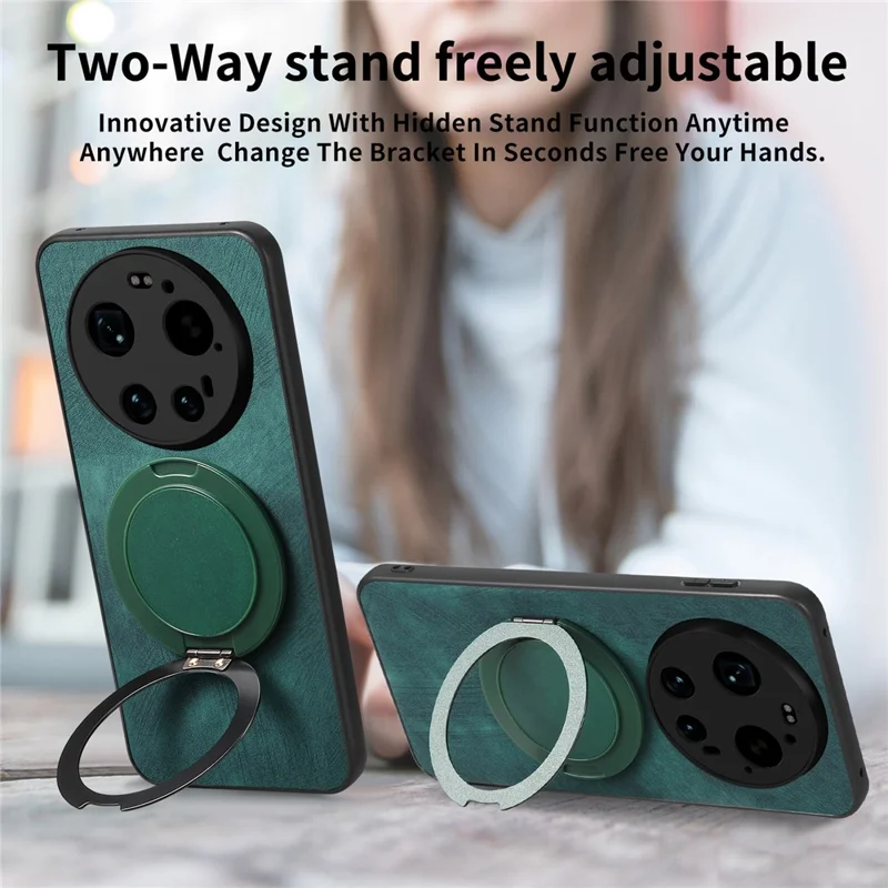 Etui tyłowe retro z klapką obrotową do Xiaomi 17 Ultra 5G, ulga ze stresem - różowe