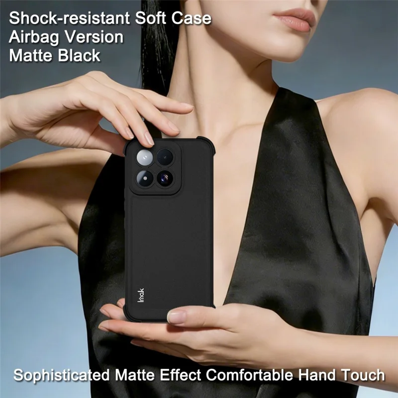 IMAK Für Xiaomi 17 Max Tasche TPU Handyhülle Airbag Stoßfest Schutz – Matt Schwarz