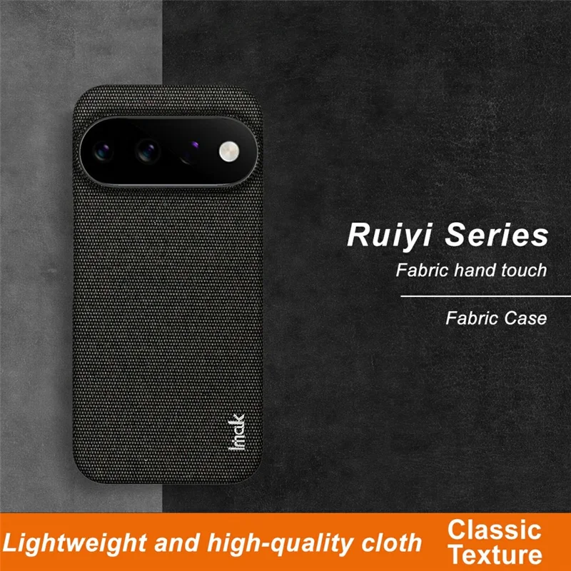 Серия IMAK Ruiyi для Google Pixel 11 Pro / чехол для Pixel 11, текстура ткани, кожа + поликарбонат, задняя крышка для телефона - черный