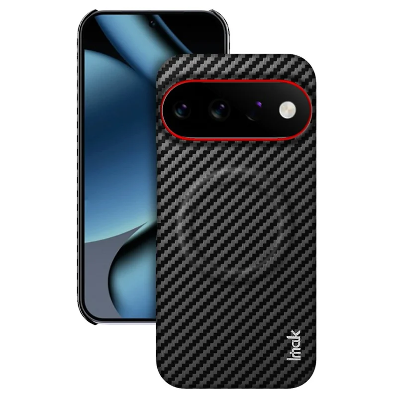 IMAK Ruiyi Series для Google Pixel 11 / 11 Pro магнитный чехол, текстура углеродного волокна, кожа + поликарбонатный чехол для телефона - черный