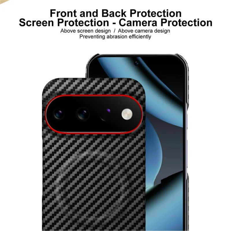 IMAK Ruiyi Series для Google Pixel 11 / 11 Pro магнитный чехол, текстура углеродного волокна, кожа + поликарбонатный чехол для телефона - черный