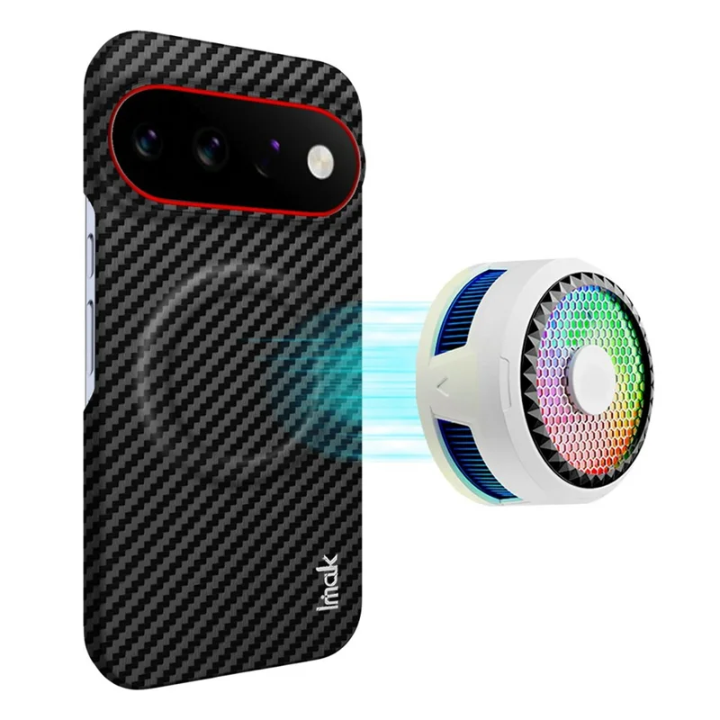 IMAK Ruiyi Series for Google Pixel 11 Pro XL Magnetic Case Carbon Fiber Texture Leather + PC Phone Cover - Black