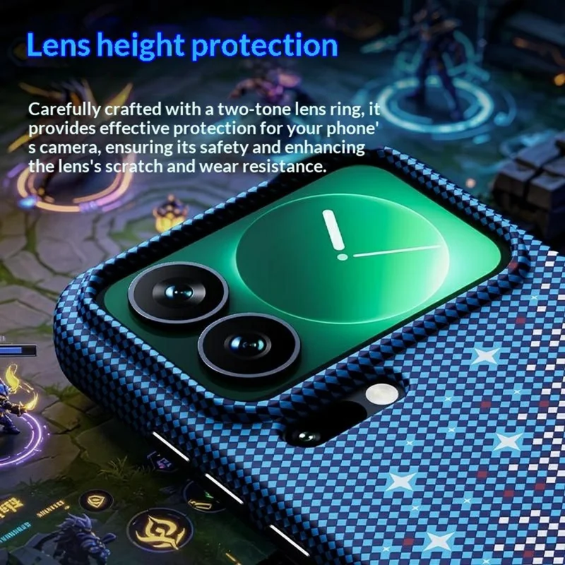 Capa Magnética para Xiaomi 17 Pro com Padrão de Grelha Pixel, Capa Rígida em PC Resistente a Choques - Azul