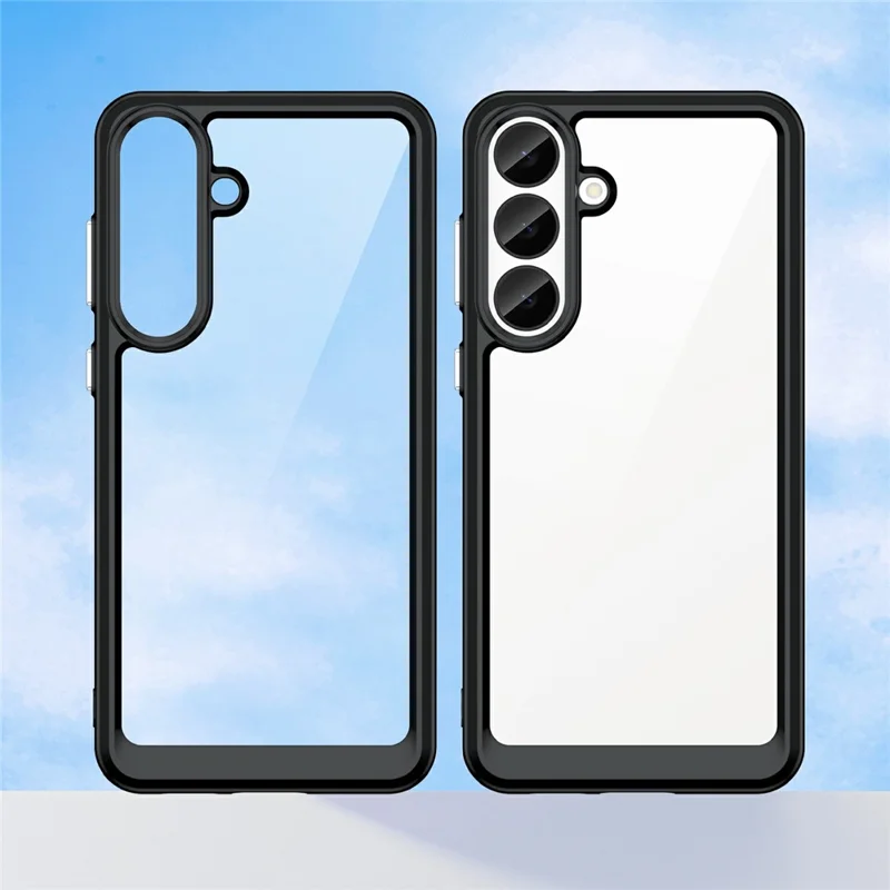 Custodia per telefono per Samsung Galaxy S26 FE TPU + acrilico custodia protettiva trasparente - Nero
