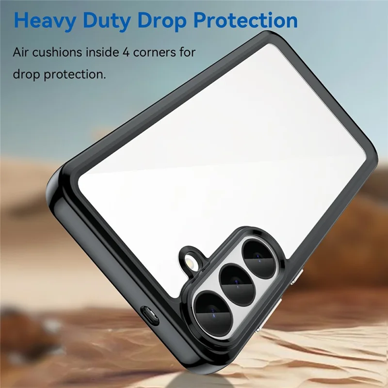 Custodia per telefono per Samsung Galaxy S26 FE TPU + acrilico custodia protettiva trasparente - Nero