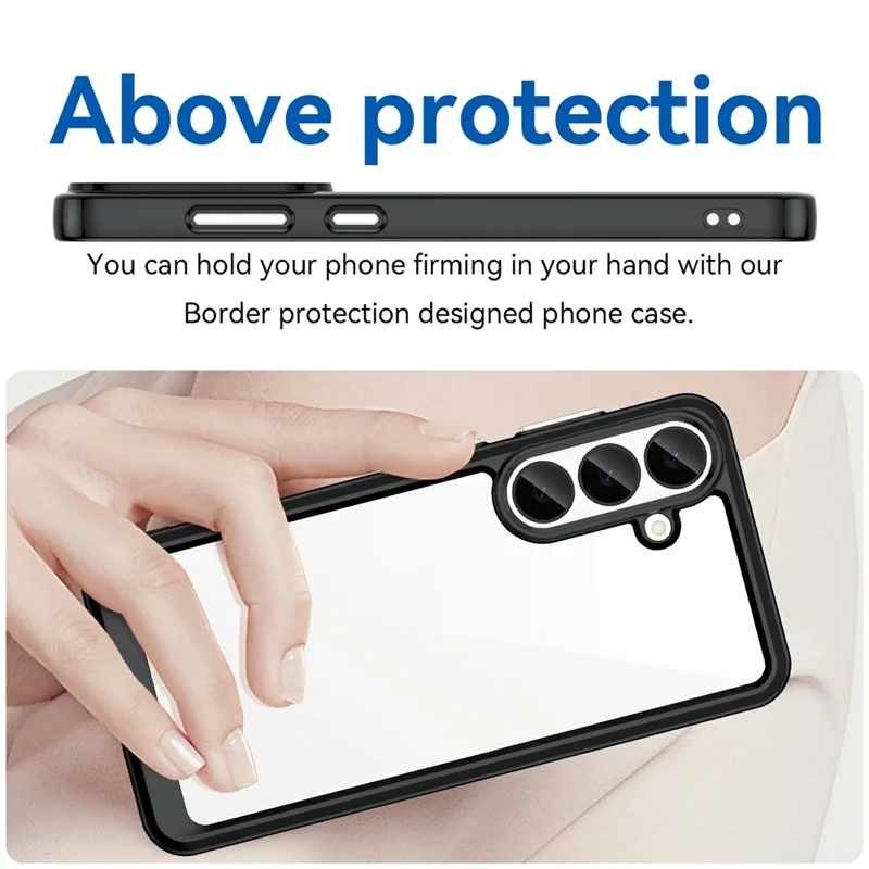 Custodia per telefono per Samsung Galaxy S26 FE TPU + acrilico custodia protettiva trasparente - Nero