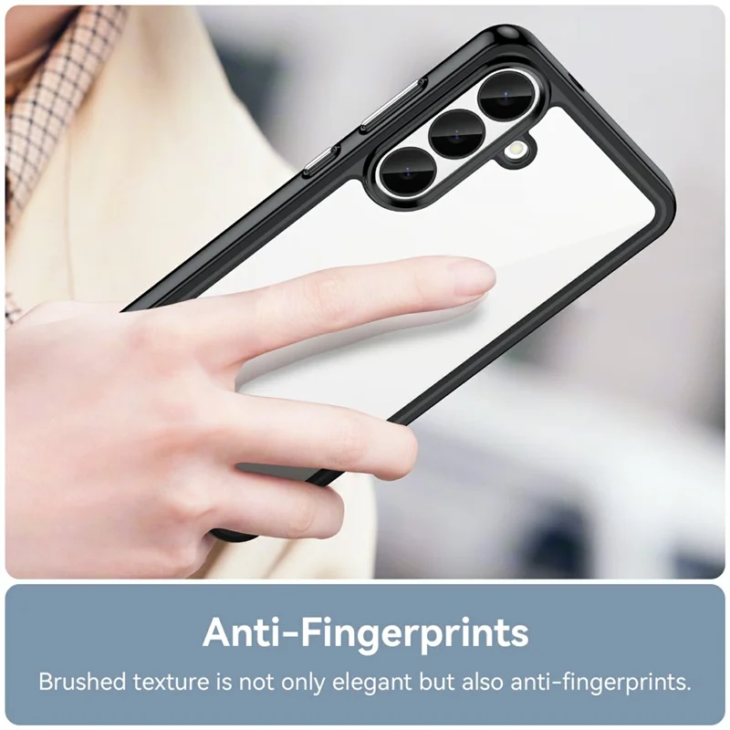 Custodia per telefono per Samsung Galaxy S26 FE TPU + acrilico custodia protettiva trasparente - Nero
