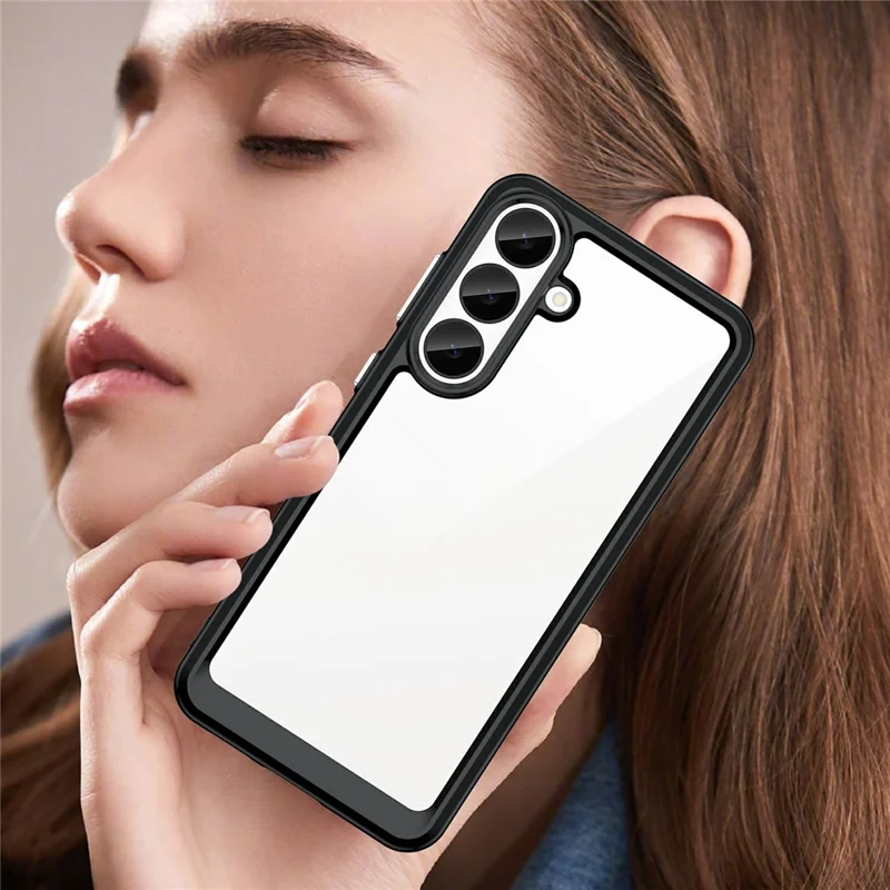 Custodia per telefono per Samsung Galaxy S26 FE TPU + acrilico custodia protettiva trasparente - Nero