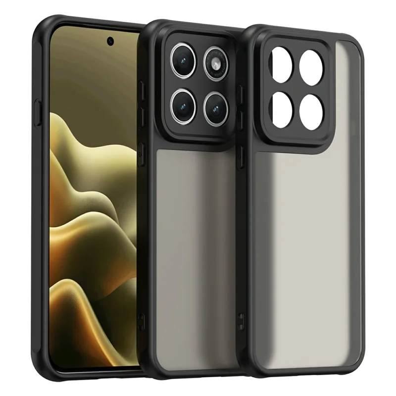 For Motorola Edge (2026) telefonbeskytter Faldsikker Luftkammer Satintranslucent PC + TPU Telefon Bagdæksel - Sort