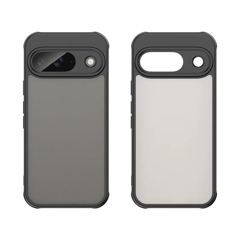 For Google Pixel 9 Phone Case Drop Proof Airbags Frosted Translucent PC + TPU Phone Back Cover - Black