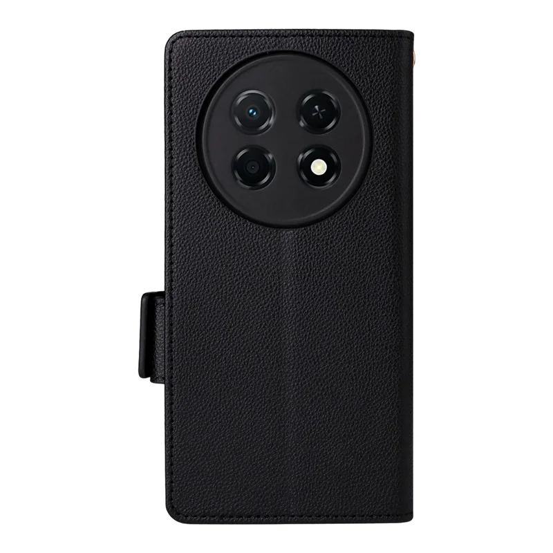 Für Huawei Enjoy 90 Pro Max / nova 15 Max Hülle Litschi-Textur Brieftasche Ledertelefonabdeckung mit Handschlaufe - Schwarz